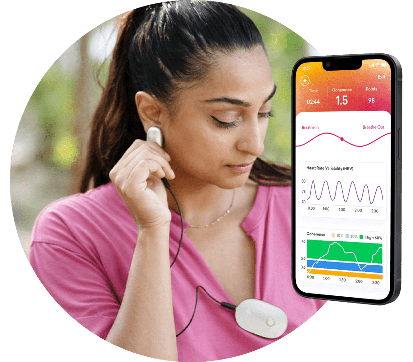 HeartMath Inner Balance sensor and app image